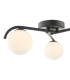 Orlena 3 Light Flush Matt Black and Opal Glass-7