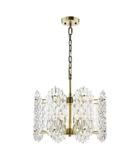Porthos 8 Light Ceiling Pendant Antique Brass and Glass-1