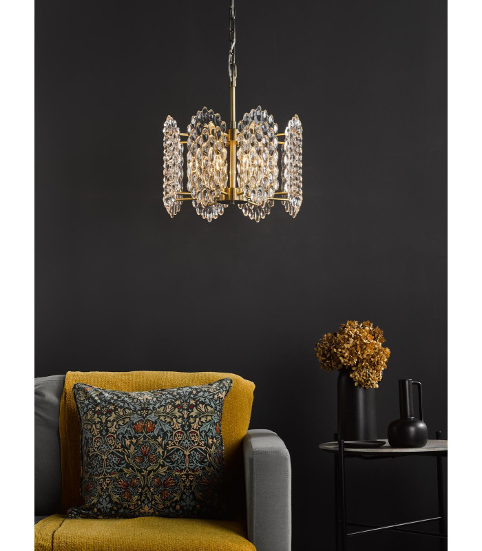 Porthos 8 Light Ceiling Pendant Antique Brass and Glass-2