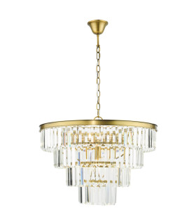 Rhapsody 6 Light Chandelier Crystal and Natural Brass-1