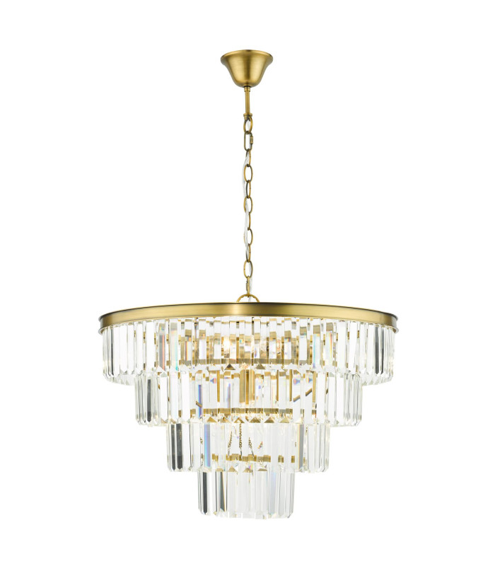 Rhapsody 6 Light Chandelier Crystal and Natural Brass-1