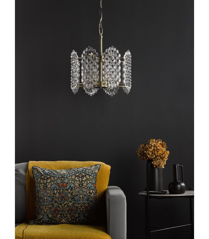 Porthos 8 Light Ceiling Pendant Antique Brass and Glass-3