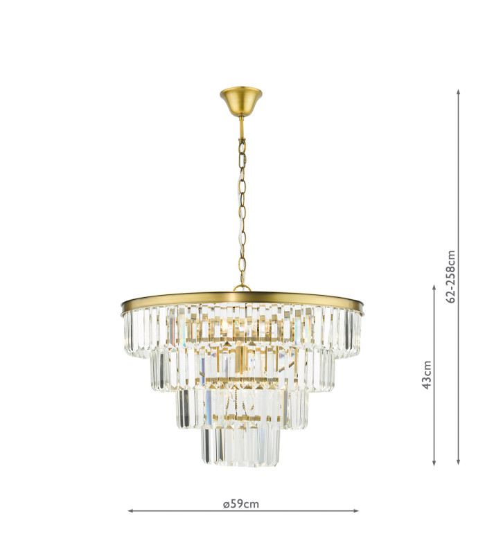 Rhapsody 6 Light Chandelier Crystal and Natural Brass-6