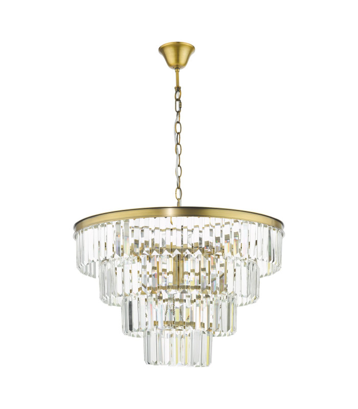 Rhapsody 6 Light Chandelier Crystal and Natural Brass-7