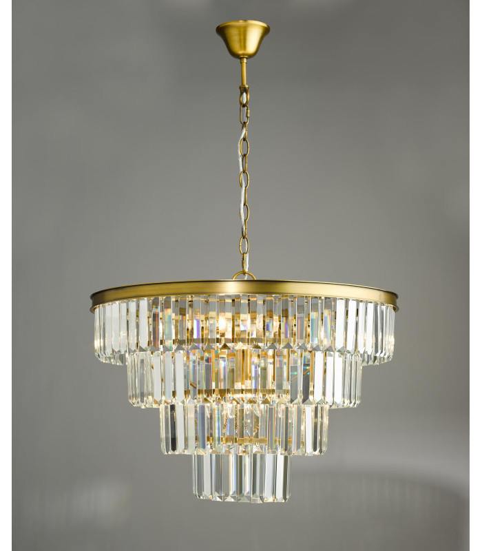 Rhapsody 6 Light Chandelier Crystal and Natural Brass-8