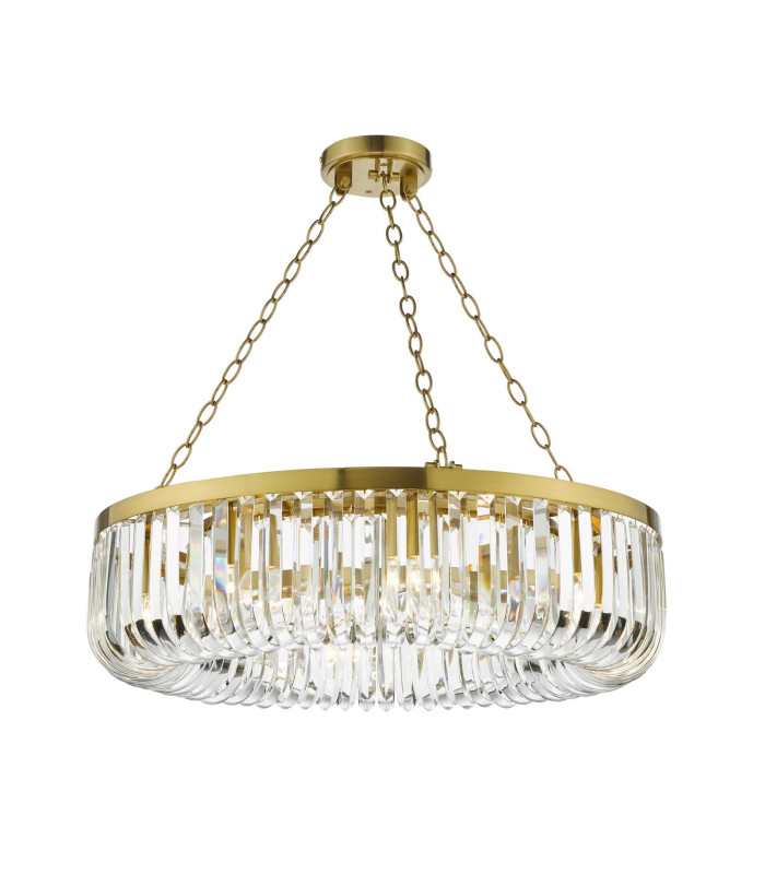Sigourney 8 Light Ceiling Pendant Satin Gold and Crystal-1