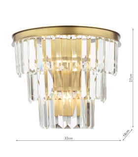 Rhapsody 3 Light Wall Light Crystal and Bronze-2