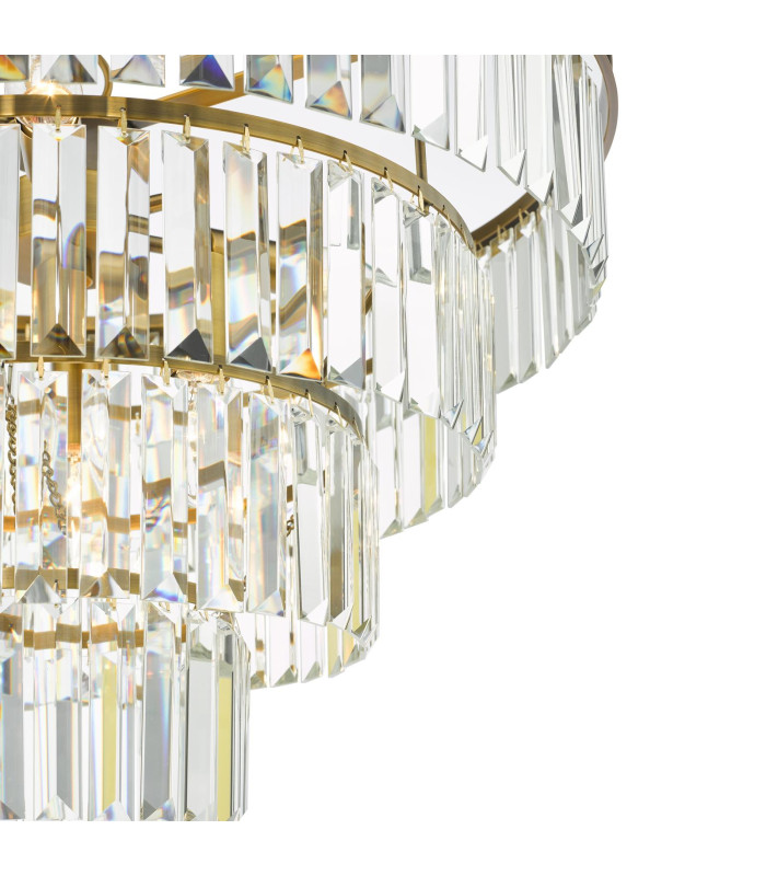 Rhapsody 6 Light Chandelier Crystal and Natural Brass-10