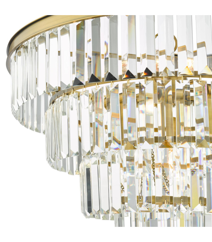 Rhapsody 6 Light Chandelier Crystal and Natural Brass-11