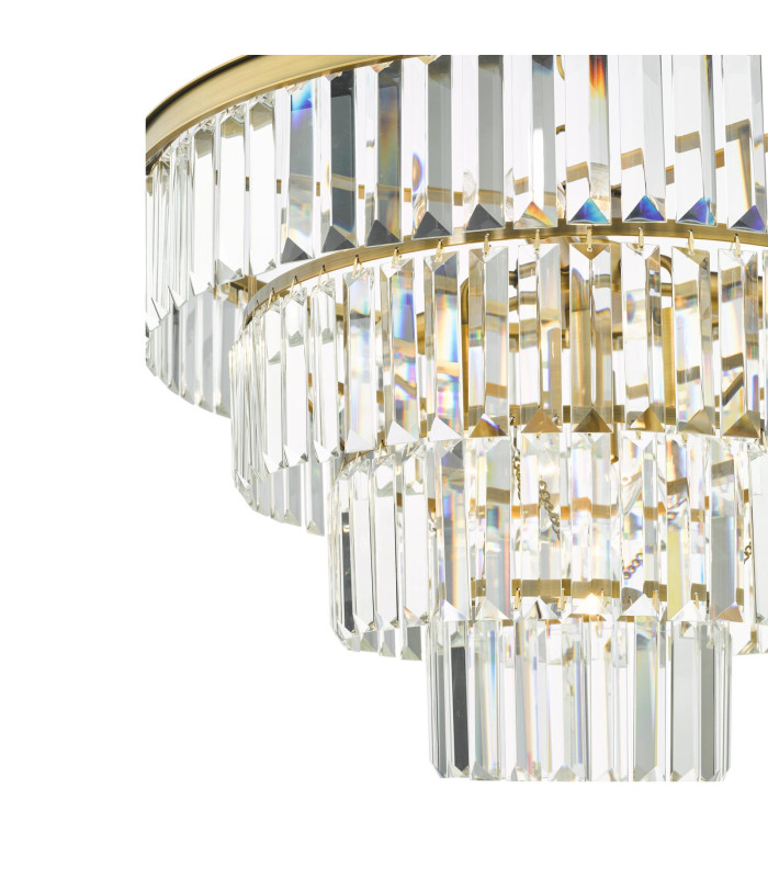 Rhapsody 6 Light Chandelier Crystal and Natural Brass-12