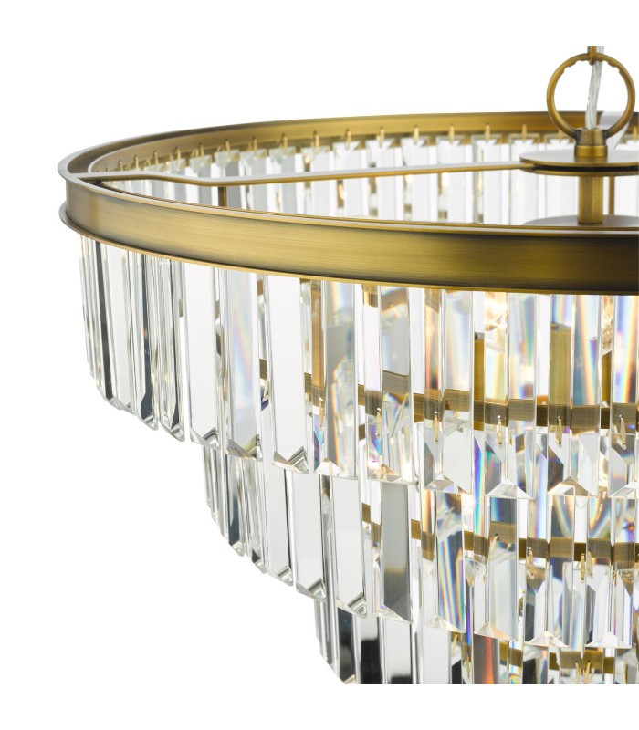 Rhapsody 6 Light Chandelier Crystal and Natural Brass-13