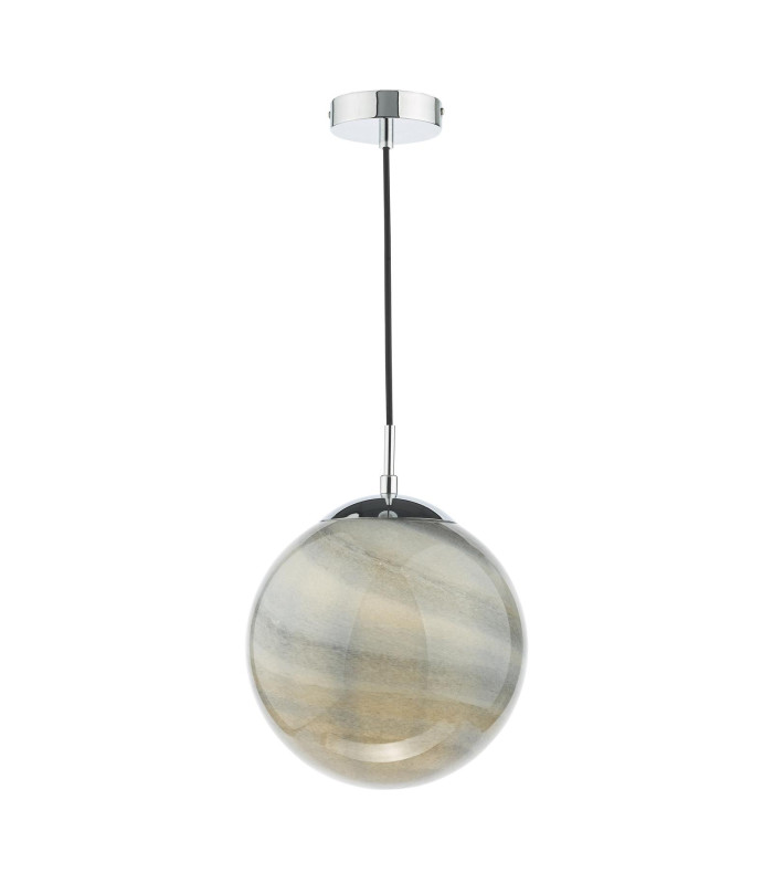 Saturn Ceiling Pendant Planet Style Glass and Polished Chrome-8