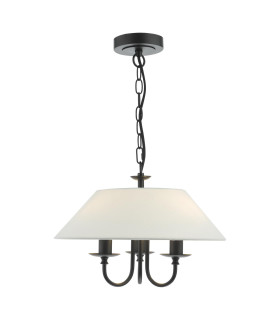 Sivan 3 Light Ceiling Pendant Matt Black With Shade-1