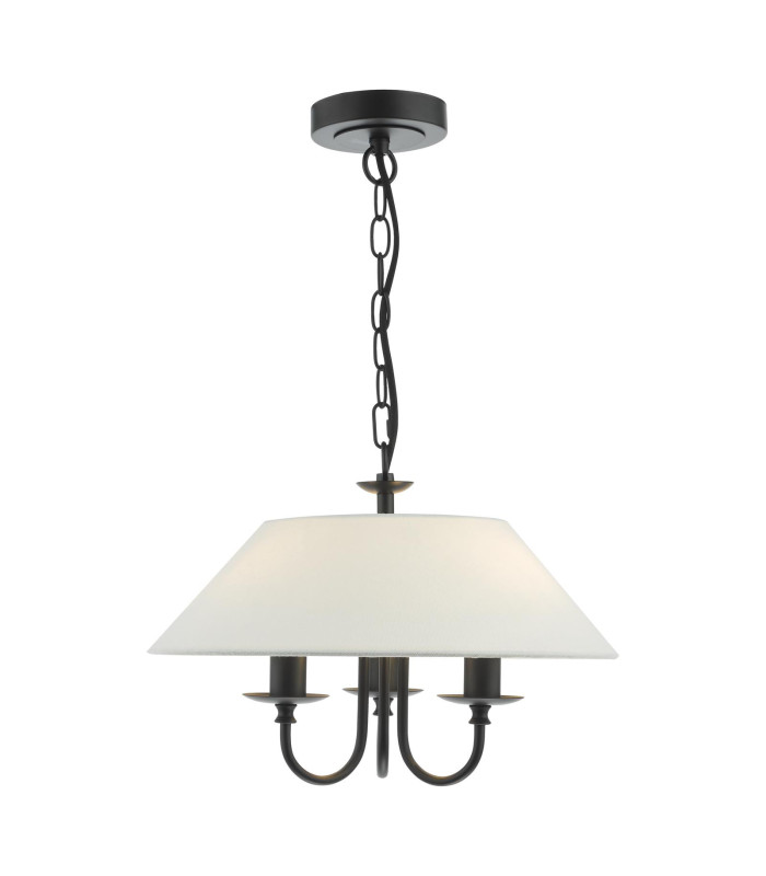 Sivan 3 Light Ceiling Pendant Matt Black With Shade-1