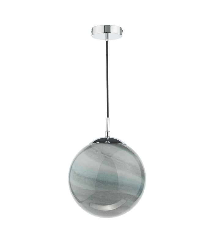 Saturn Ceiling Pendant Planet Style Glass and Polished Chrome-9