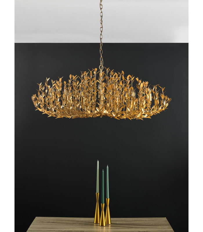 Silvius Oval Ceiling Pendant Gold Leaf-3