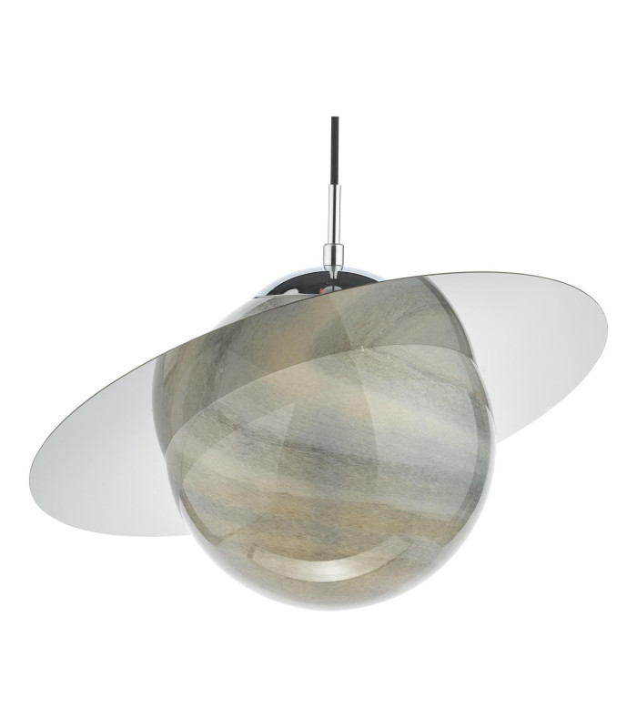 Saturn Ceiling Pendant Planet Style Glass and Polished Chrome-10