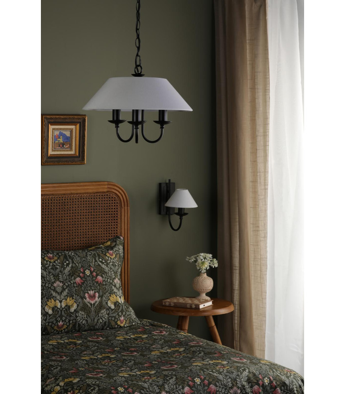 Sivan 3 Light Ceiling Pendant Matt Black With Shade-3