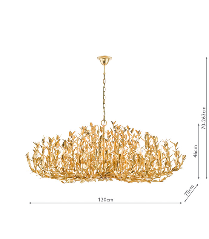 Silvius Oval Ceiling Pendant Gold Leaf-4