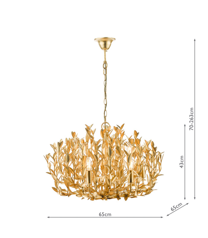 Silvius 9 Light Ceiling Pendant Gold Leaf-4