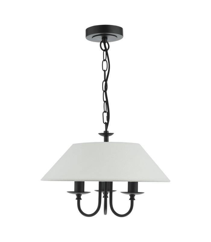 Sivan 3 Light Ceiling Pendant Matt Black With Shade-5