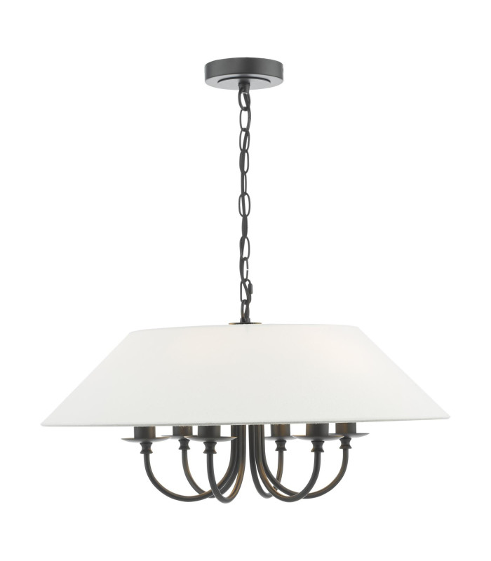 Sivan 6 Light Ceiling Pendant Matt Black With Shade-1