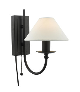 Sivan Plugged Wall Light Matt Black With Shade-1