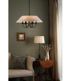 Sivan 6 Light Ceiling Pendant Matt Black With Shade-2