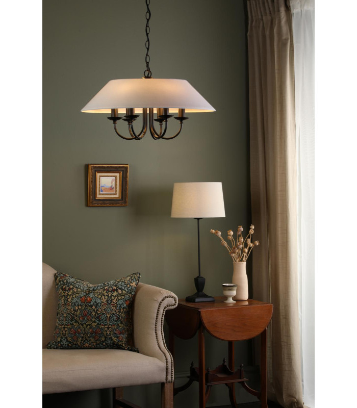 Sivan 6 Light Ceiling Pendant Matt Black With Shade-2