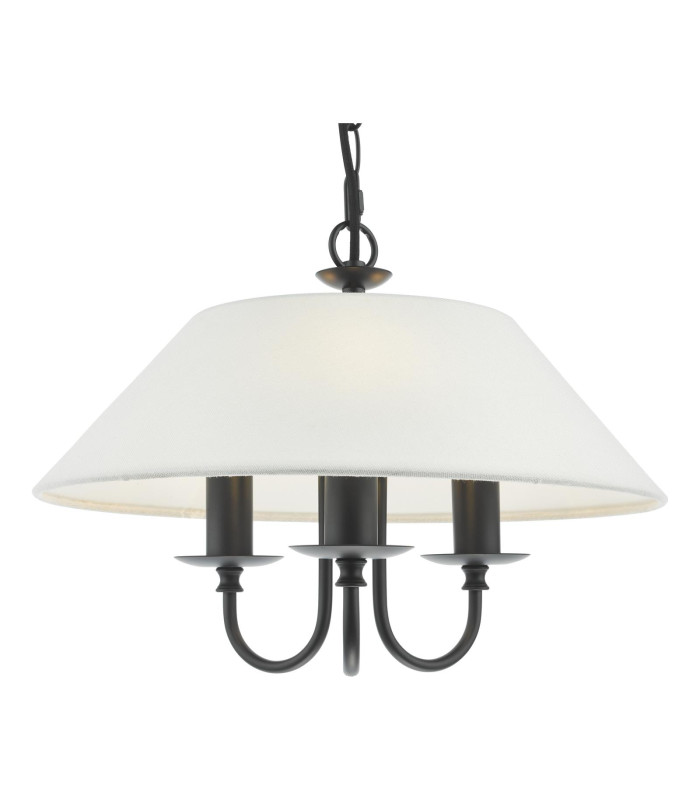 Sivan 3 Light Ceiling Pendant Matt Black With Shade-7