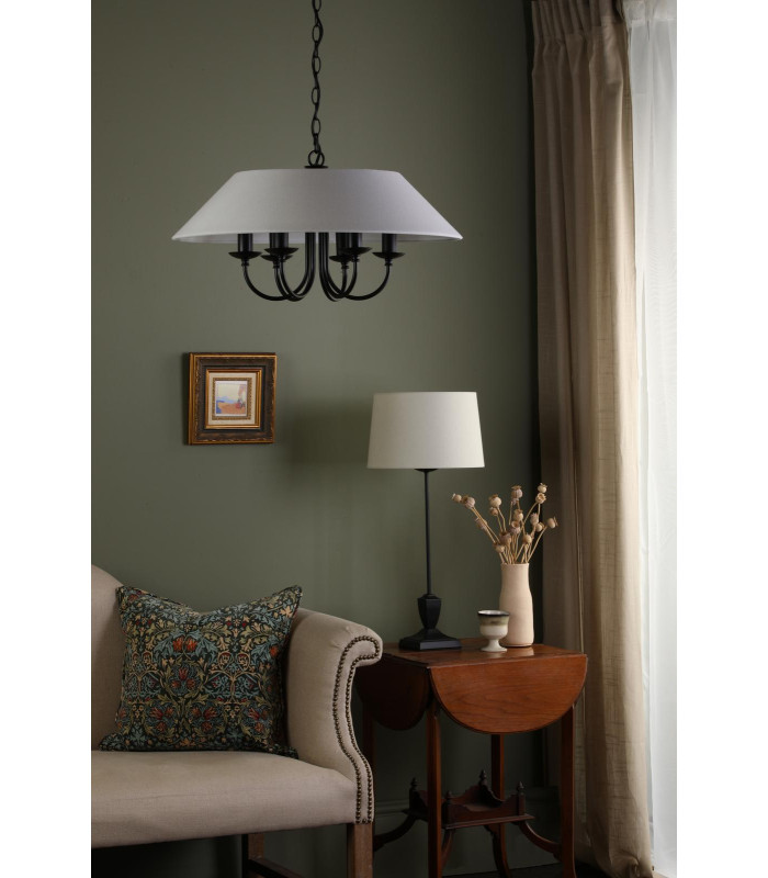 Sivan 6 Light Ceiling Pendant Matt Black With Shade-3