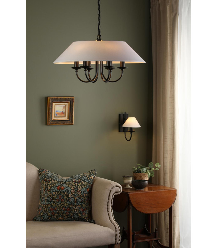Sivan 6 Light Ceiling Pendant Matt Black With Shade-4