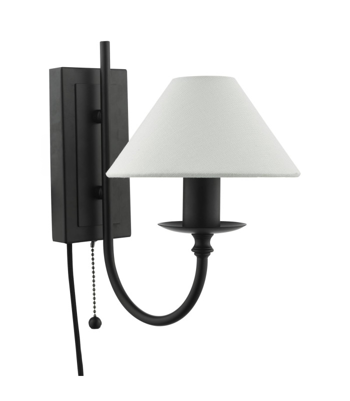 Sivan Plugged Wall Light Matt Black With Shade-5