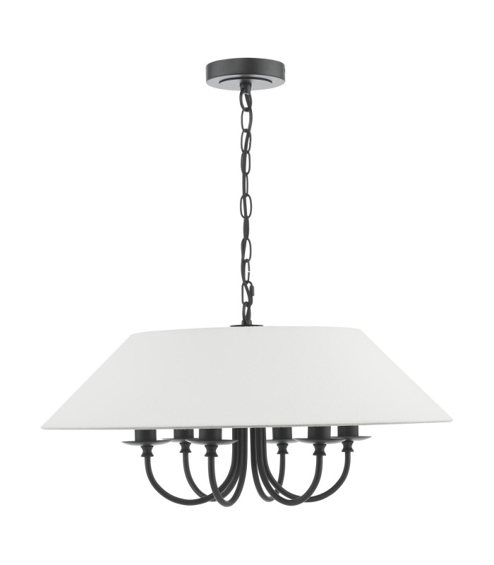 Sivan 6 Light Ceiling Pendant Matt Black With Shade-7