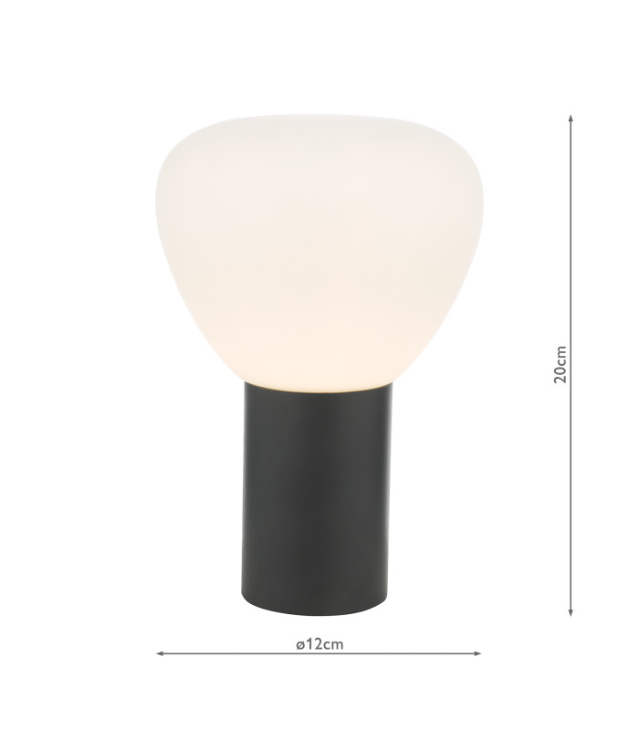 Zorah Touch Table Lamp Opal Glass and Matt Black-4