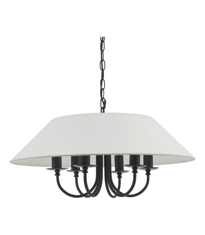 Sivan 6 Light Ceiling Pendant Matt Black With Shade-9