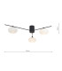 Jasper 3 Light Semi Flush Ceiling Matt Black Opal glass-2