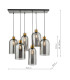 Alma 6 Light Bar Ceiling Pendant Matt Black & Brass with Smoked Glass-3