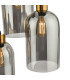 Alma 6 Light Bar Ceiling Pendant Matt Black & Brass with Smoked Glass-5