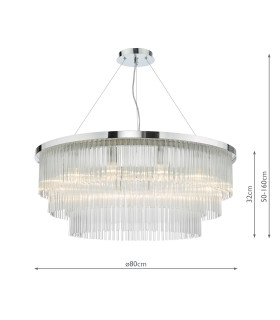 Alpheios Chandelier Polished Chrome Glass-2