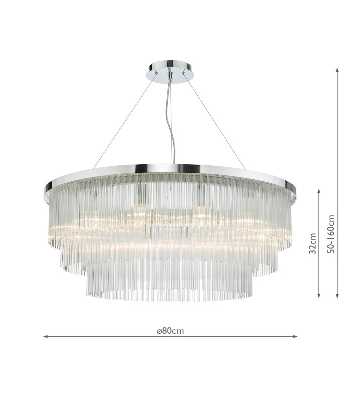 Alpheios Chandelier Polished Chrome Glass-2