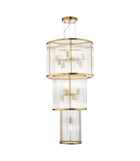 Eleanor 15 Light Chandelier Natural Brass Glass-1