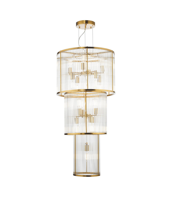 Eleanor 15 Light Chandelier Natural Brass Glass-1