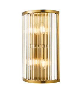 Eleanor 4 Light Wall Light Natural Brass Glass-1