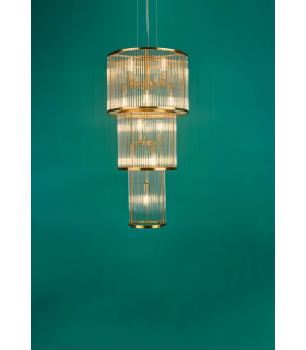 Eleanor 15 Light Chandelier Natural Brass Glass-2