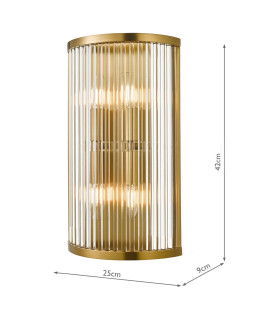 Eleanor 4 Light Wall Light Natural Brass Glass-2