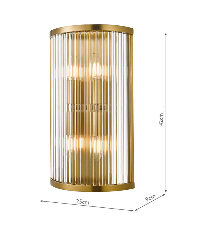 Eleanor 4 Light Wall Light Natural Brass Glass-2