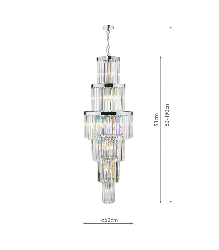 Angel 28 Light Chandelier Crystal and Polished Chrome-6