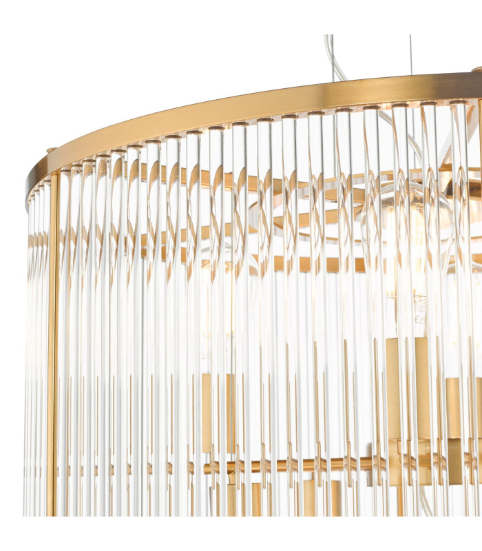 Eleanor 15 Light Chandelier Natural Brass Glass-5