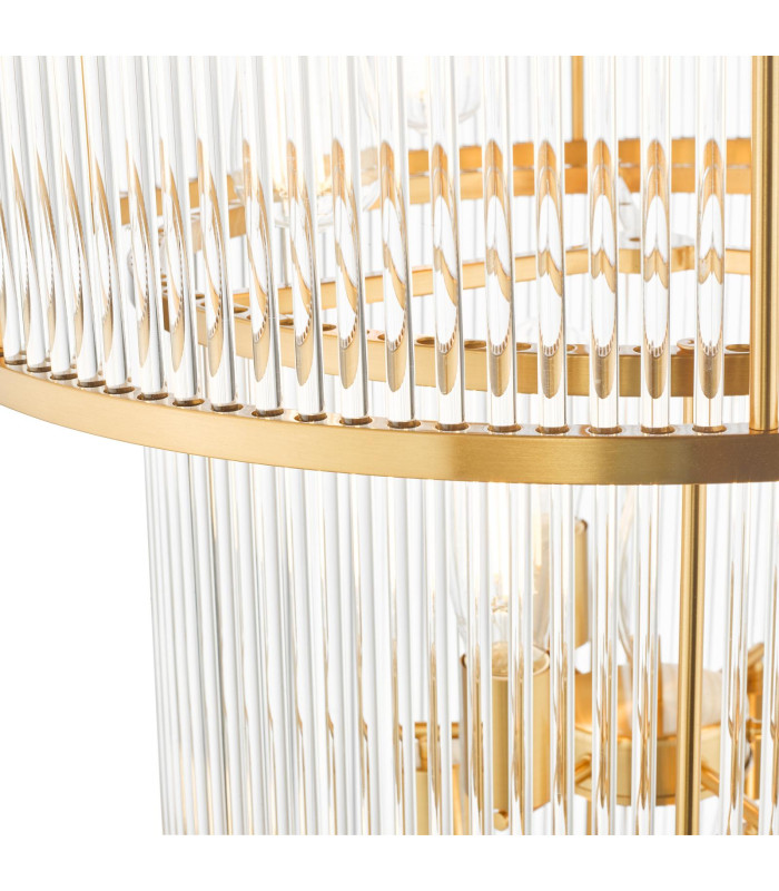 Eleanor 15 Light Chandelier Natural Brass Glass-6